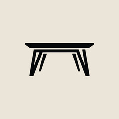 Aufkleber - Minimalist table design illustration graphic in black color with angled legs suitable for interior design and furniture concepts