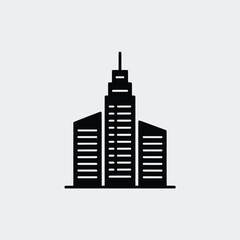 Aufkleber - Modern cityscape silhouette depicting high rise buildings and urban architecture in a clean minimalistic style suitable for design projects