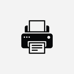 Aufkleber - Simple icon illustration of a black and white printer ideal for web design digital marketing and infographics showing printing functionality