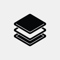 Aufkleber - Simple stacked layers icon representation in black and white suitable for design user interface graphic web and application elements