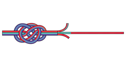 Poster - Abstract illustration of a colorful tied knot design with multiple interconnected lines