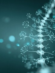 Poster - Minimalistic Depiction of the Spinal Cord With Nerve Branches Against a Soothing Background