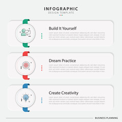 Poster - Vector infographic template design. 3 Step timeline journey. Process diagram, 3 options on white background, social media post, Infograph elements vector illustration.