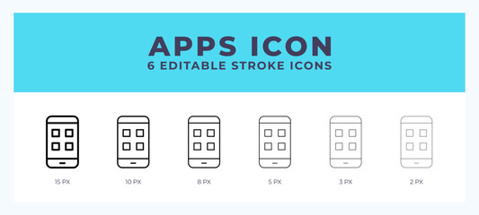 Aufkleber - Apps vector icon. With different stroke vector illustration.