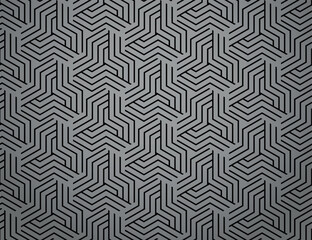 Poster - Abstract geometric pattern with stripes, lines. Seamless vector background. Gray and black ornament. Simple lattice graphic design