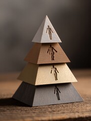 Aufkleber - Exploring the Self-Improvement Pyramid Representing Body, Mind, and Connection in a Creative Presentation of Holistic Development