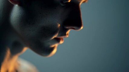 Poster - fragments detach from a man's glowing body, symbolizing emotional breakdown and offering a visual re