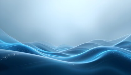 Aufkleber - Serene Blue Abstract Waves Background Design perfect for website headers brochures presentations and digital projects featuring a calming and elegant aesthetic.