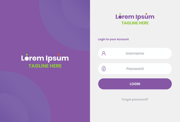 website landing page login design