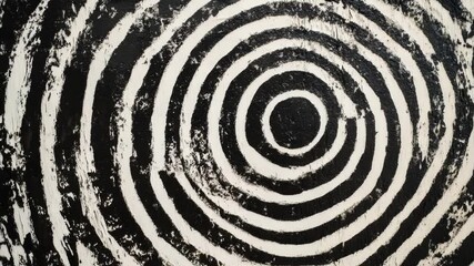 Aufkleber - A classic black and white painting of a spiral design