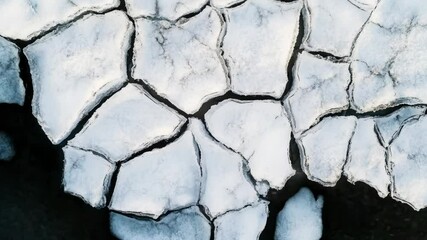 Poster - A detailed view of a cracked ice surface with fractures and fissures