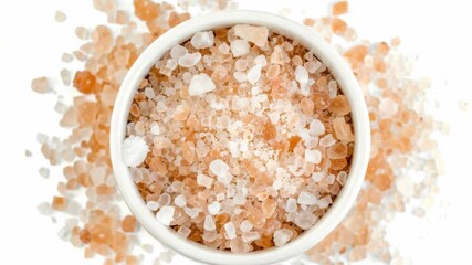 Poster - A decorative bowl filled with pink Himalayan crystals, perfect for home decor or wellness purposes
