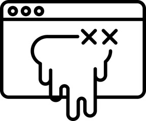 Poster - Stylized illustration of melting browser window with playful expression, featuring dripping effect and cartoonish elements. design conveys sense of digital decay or error