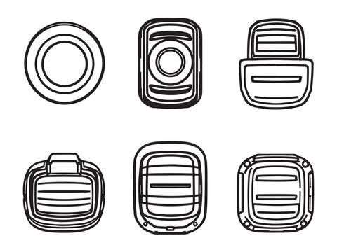 detailed brake light icon outline vector for graphic design