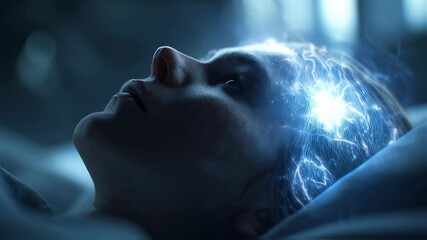 Poster - Brain activity visualization shows rhythmic glow in patient experiencing lucid coma, suggesting ongoing neurological processes and potential for recovery