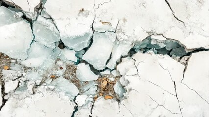 Poster - Aerial view of a crack in the ice, perfect for environmental or climate change related concepts