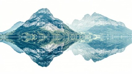 Poster - A serene scene of a mountain reflecting off the calm waters of a lake