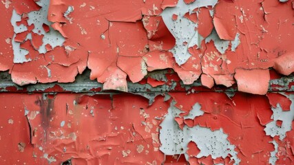 Poster - Close-up shot of peeling paint on a wall, perfect for highlighting texture and decay