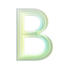 Poster - 3d rendering green and yellow glassy letter b on transparent background