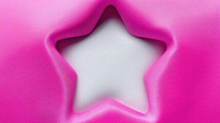Poster - Pink Textured Star Cutout on White Background