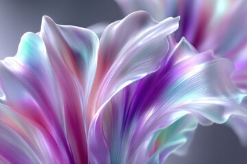Poster - Colorful abstract design showcasing flowing shapes that resemble petals in a soft gradient
