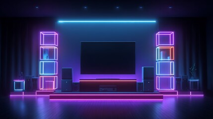 Wall Mural - 4k ultra hd computer wallpaper with dark mode abstract geometric patterns crystal clear nature lands