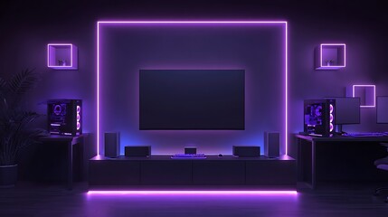 Wall Mural - 4k ultra hd computer wallpaper with dark mode abstract geometric patterns crystal clear nature lands
