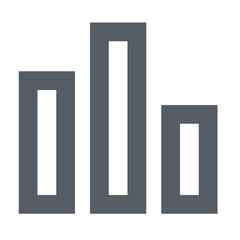 Poster - Illustration of a simple bar graph with three bars of varying heights in gray and white color scheme
