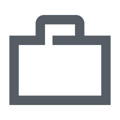 Poster - An isolated gray briefcase icon with a handle and a rectangular body on a white background view
