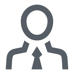 Poster - Illustration of a gray person icon wearing a tie with a round head on a white background image design