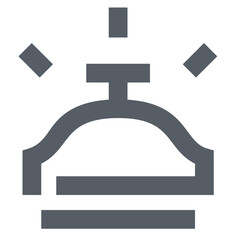 Poster - Illustration of a gray service bell with a handle and a base with two rectangular shapes above