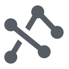 Poster - Illustration of two overlapping connected lines with circular endpoints on a white background space