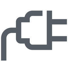 Poster - Illustration of a gray electrical plug with a cord and two prongs on a white background design element