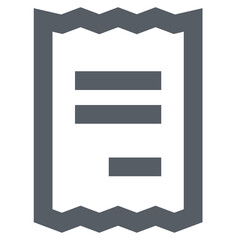 Poster - Illustration of a document with jagged edges and horizontal lines in a simple style icon