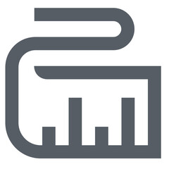 Poster - Illustration of a network cable with a rounded top and three vertical bars in a gray color scheme