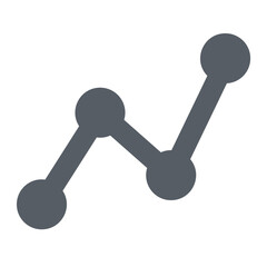 Poster - A simple line graph with four points showing an upward trend on a white background in gray color