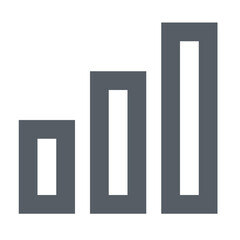 Poster - Three gray outlined bars increasing in height on a white background representing growth or progress graph