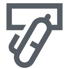Poster - Grey clip attaching a document to a surface represented in a simple and minimalist style icon design