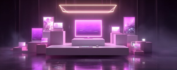 Wall Mural - 4k ultra hd computer wallpaper with dark mode abstract geometric patterns crystal clear nature lands