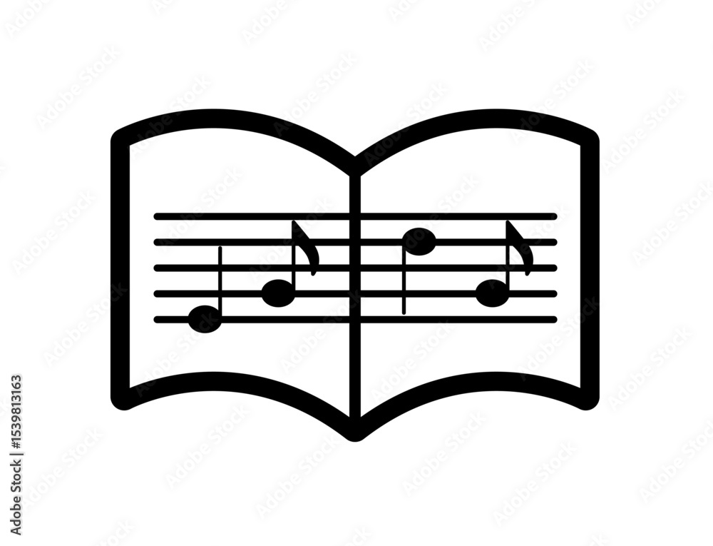 Image vectorielle Stock Icon of sheet music with eighth notes 04B ...