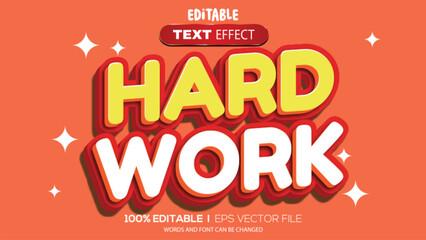 Poster - 3d text effect hard work