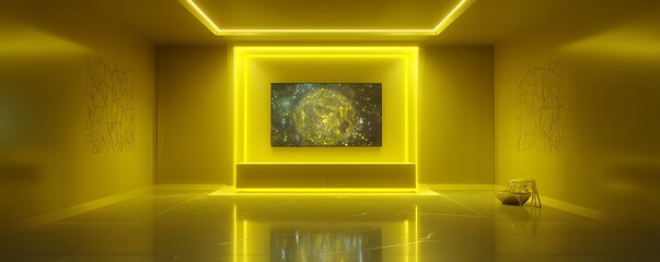 Wall Mural - 4k ultra hd computer wallpaper with dark mode abstract geometric patterns crystal clear nature lands