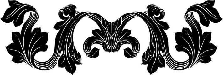 Wall Mural - a filigree medieval crest coat of arms heraldic style pattern motif. in a vintage woodcut etching st