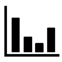 Poster - Illustration of a black bar graph with varying heights on a horizontal and vertical axis line set up
