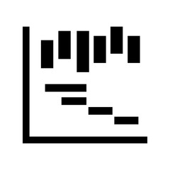 Poster - Black and white line graph showing a decreasing trend with vertical and horizontal bars in the image data