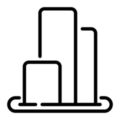 Poster - An illustration showing three vertical bars of varying heights with rounded edges on a horizontal base