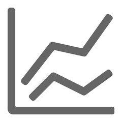 Poster - Grey graph with two lines showing upward trends on a standard axis with rounded corners and thick lines