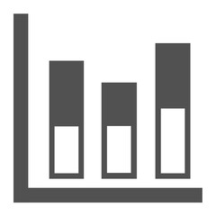 Poster - A simple bar graph illustration showing three bars of varying heights on a gray background chart data