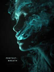 Poster - Protect Your Breath With Captivating Smoke Patterns Highlighting the Beauty of Calmness and Serenity