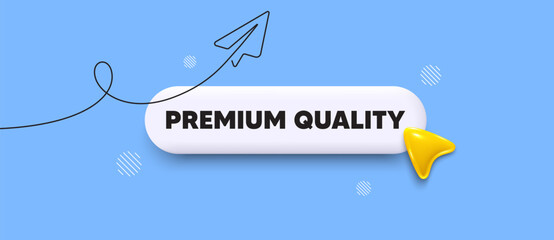 Poster - Premium quality search bar. Share plane line icon. Premium quality. High quality product sign. Top offer symbol. Search button with 3d cursor. Vector